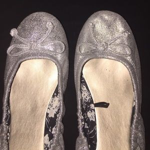Silver sparkly flats